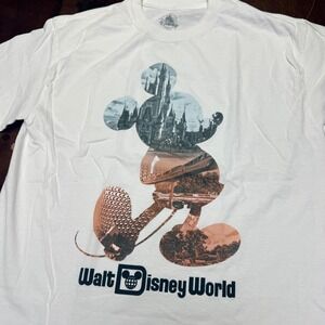 Disney T-Shirt Women Medium White Walt Disney‎ World Mickey Park Graphic Tee